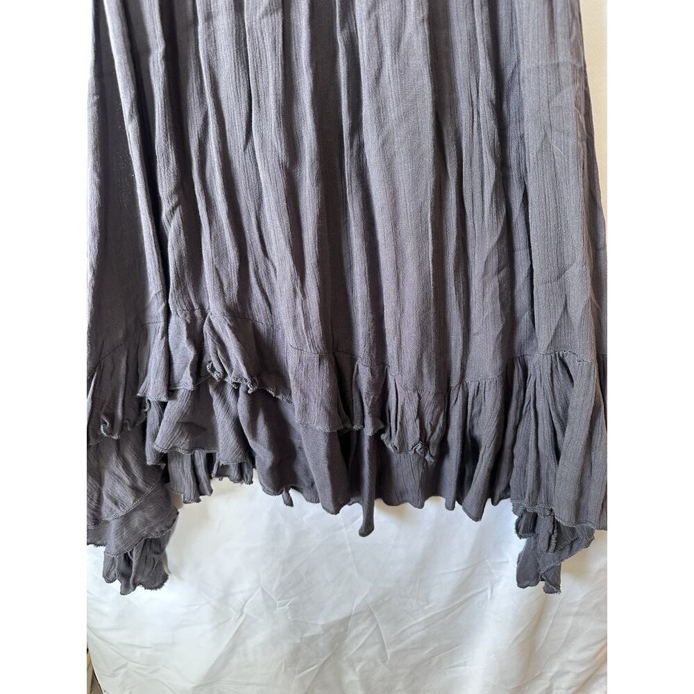 FP One Free People Lace Boho Tunic Mini Dress Gray Criss Cross Back M Medium - Picture 4 of 8
